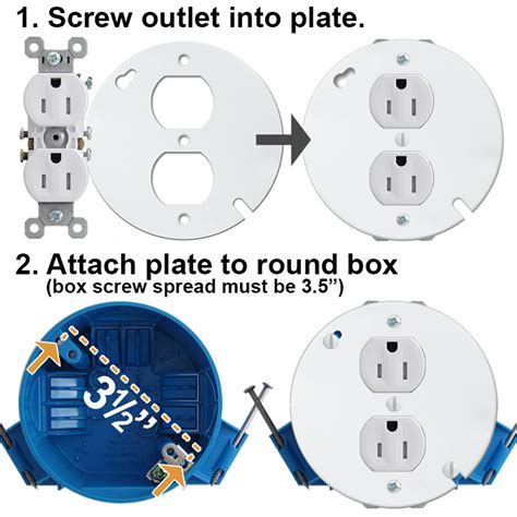 how to electrical plug in round box|round ceiling box outlet insert.